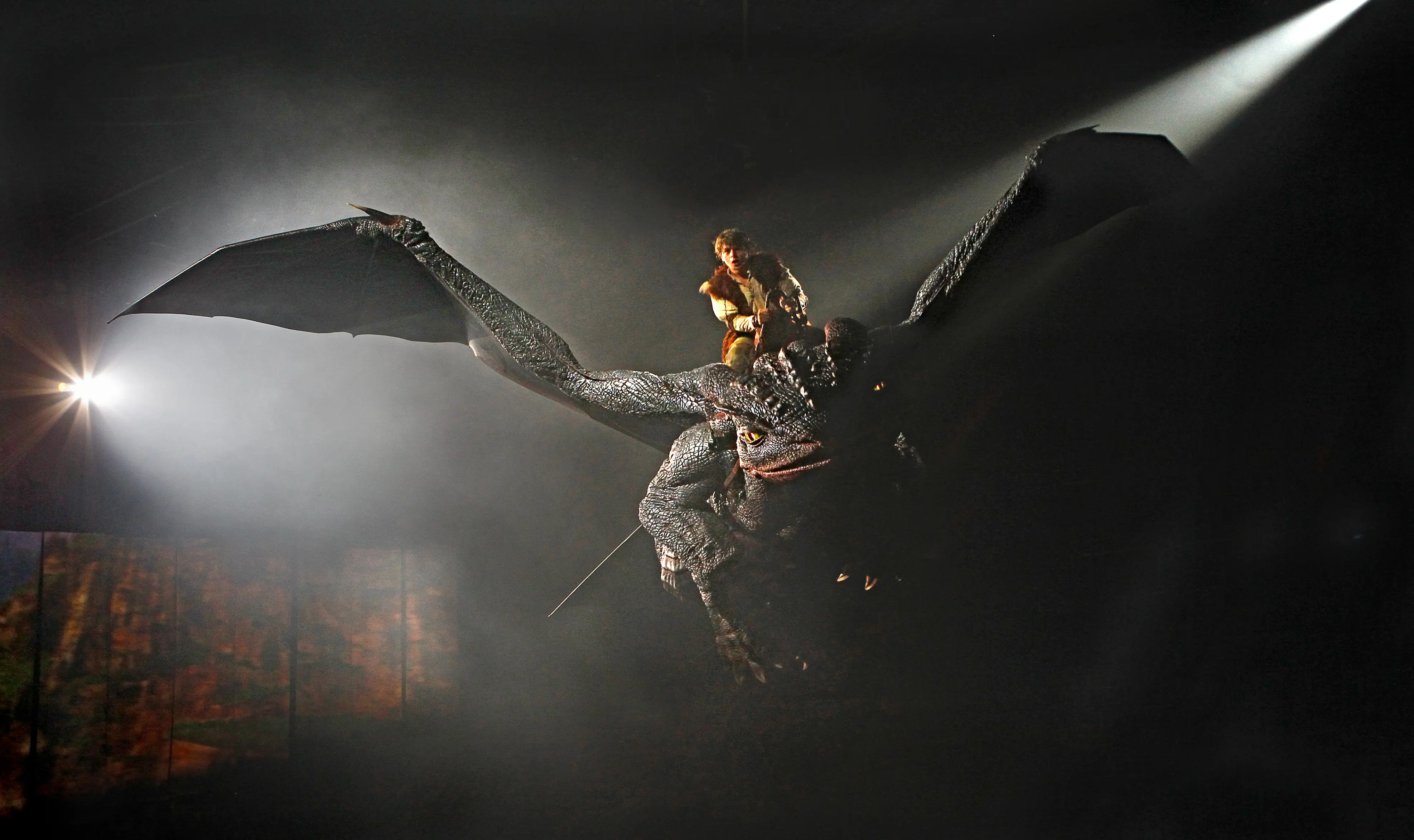 Hiccup flying on Toothless