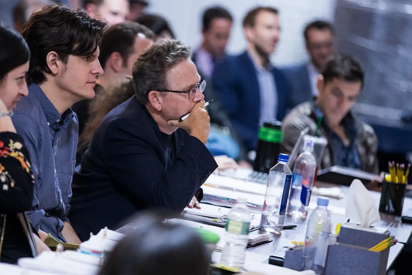 John Logan, author/book writer of Moulin Rouge! The Musical during rehearsals