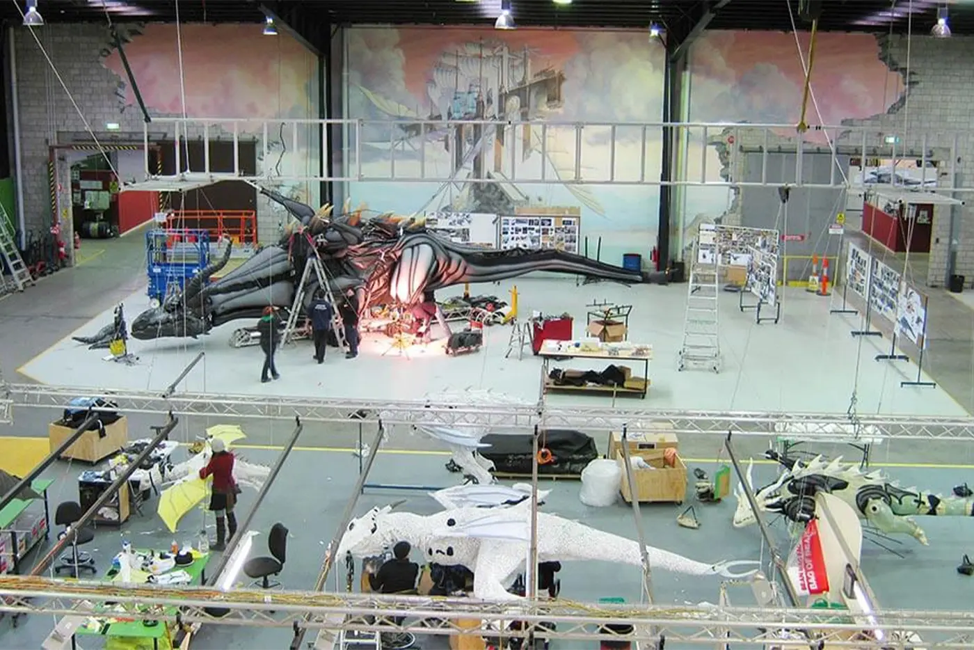 a puppet being built