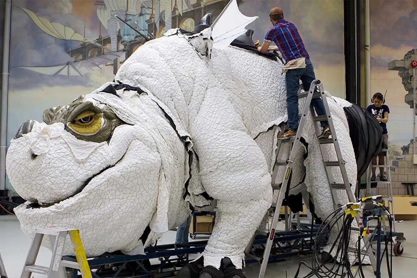 a puppet being built