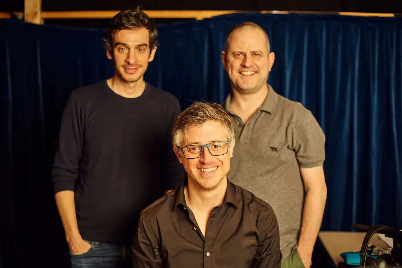 Justin Levine and the Australian music department smiling for the camera.