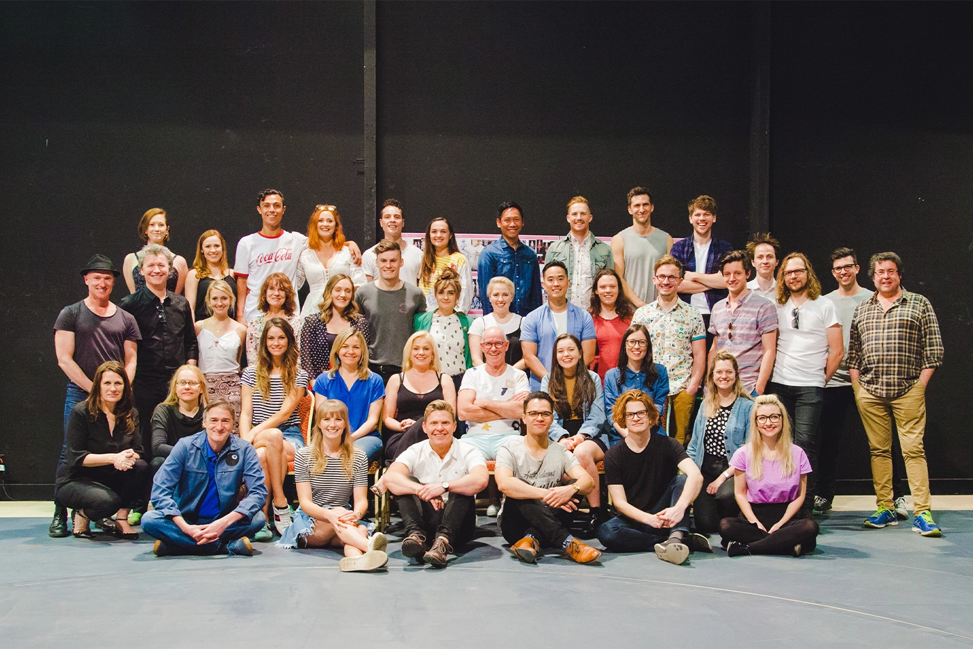 Muriels Wedding The Musical cast and creatives in the rehearsal studio