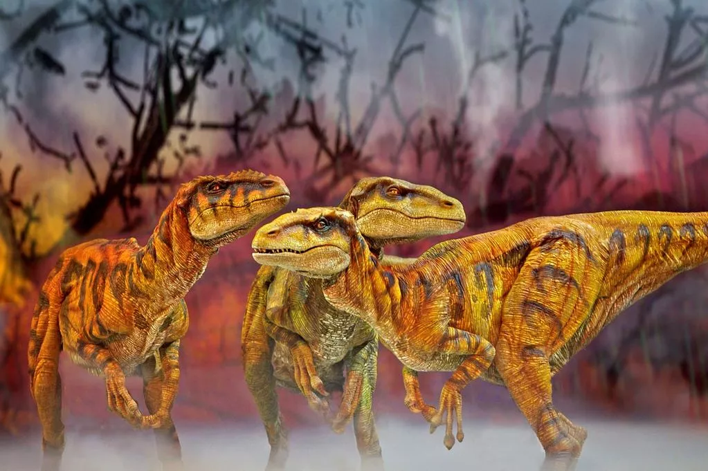 Raptor dinosaur puppets in Walking with Dinosaurs live arena show