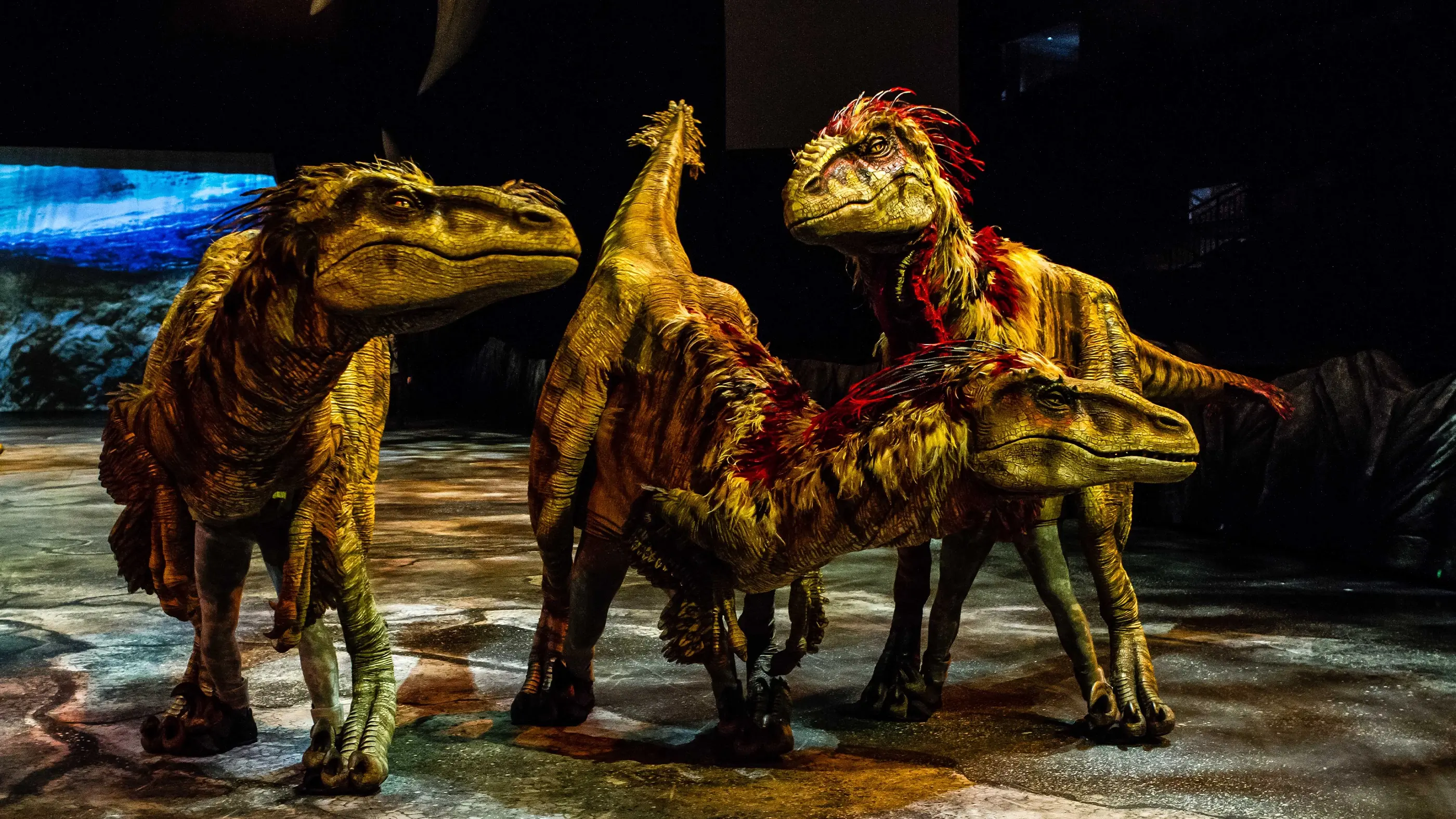Raptors in Walking with Dinosaurs live arena show