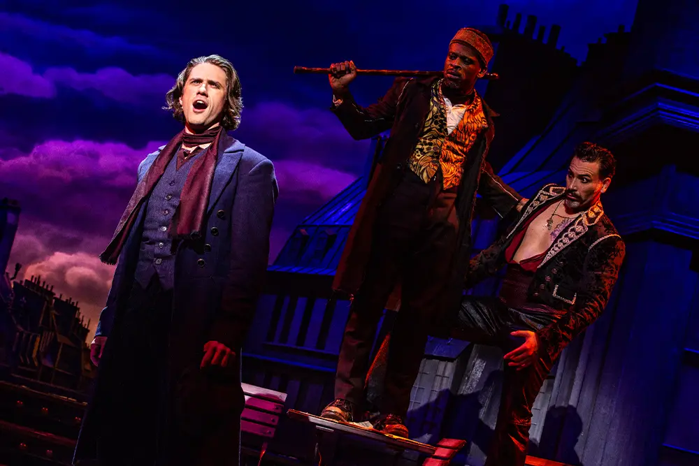 Scene from Moulin Rouge! The Musical (Broadway cast) between Christian, Toulouse-Lautrec, and Santiago